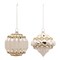 Melrose 6ct White and Gold Glass Christmas Ball and Onion Ornaments 4.5" (114mm)